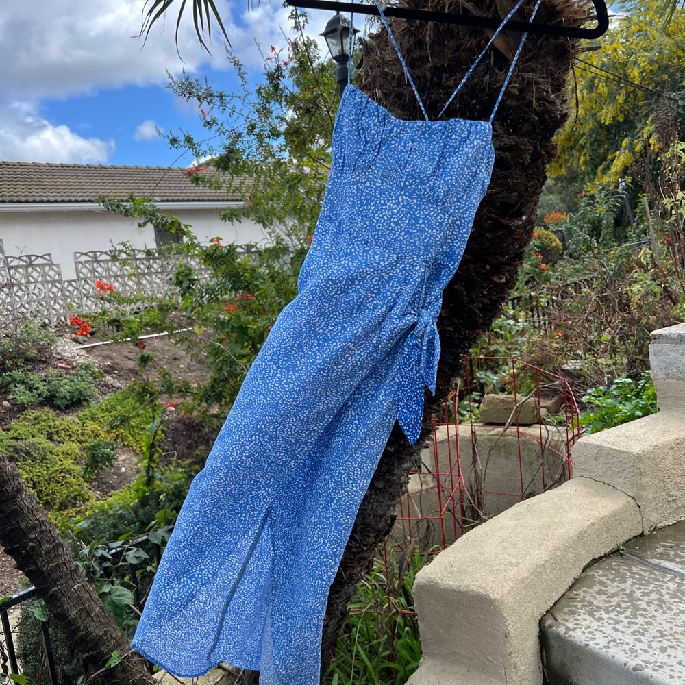Zara Blue Spaghetti Strap Sundress Resort